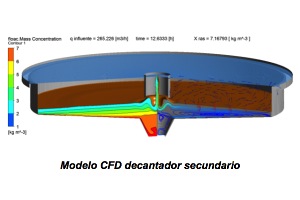 Implementación de los modelos bioquímicos ASM1 y ASM2d en un modelo CFD de etapa secundaria de una EDAR