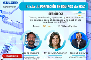 Sesi&oacute;n 03 del "I Ciclo de Formaci&oacute;n online de Equipos de EDAR&rdquo; impartida por SULZER|Nordic Water