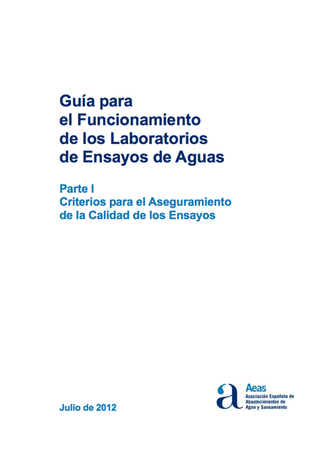 Guía para el funcionamiento de los Laboratorios de ensayos de aguas I