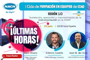 &Uacute;ltimas horas para la Sesi&oacute;n 10 del "I Ciclo de Formaci&oacute;n online de Equipos de EDAR&rdquo; impartida por HACH