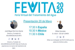 Participa en la presentación ON-LINE de FEVITA2020, "Feria Virtual para el sector del Tratamiento del Agua" el próximo 20 de mayo