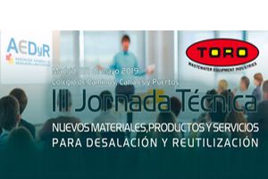 Toro Equipment presentará sus soluciones para efluentes con alto contenido en sólidos disueltos en la "III Jornada de AEDyR"