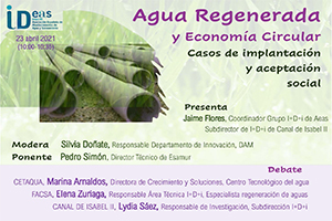 AEAS celebrará una micro sesión online sobre "Agua Regenerada y Economía Circular. Casos de implantación y aceptación social”