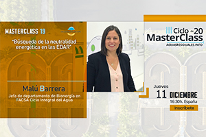 ¡Inscríbete ya! en la MasterClass 19 "Búsqueda de la neutralidad energética en las EDAR"