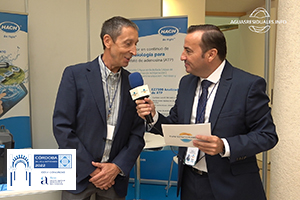 Carlos Merino, nos recibe en el stand de HACH, en el Salón Tecnológico del Agua