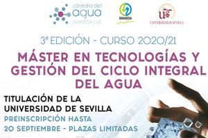 El próximo 20 de septiembre finaliza la inscripción a la 3ª ed. del “Máster en Tecnologías y Gestión del CIA” de la US y EMASESA