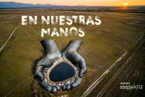 StepbyWater crea la primera obra de arte en una laguna para evidenciar que la solución al desafío del agua está "En nuestras manos"