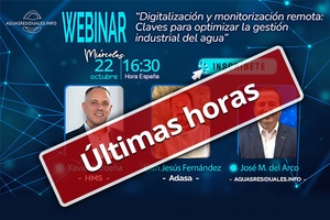 Últimas horas para la Webinar sobre "Digitalización y monitorización remota: Claves para optimizar la gestión industrial del agua"