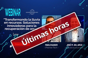 Últimas horas para el Webinar Técnico "Transformando la lluvia en recursos: Soluciones innovadoras para la recuperación de agua"