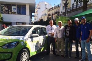 El coche del proyecto All-gas alimentado con biometano de EDAR la atracción de la Semana de la Movilidad de Jerez