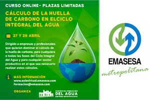 Últimas horas para inscribirte al curso on-line sobre el "Cálculo de la Huella de Carbono en el Ciclo Integral del Agua"
