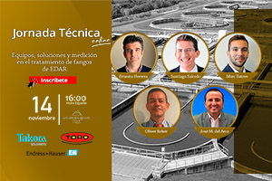 Últimas horas para inscribirse a la Jornada Técnica On-line sobre "Equipos, soluciones y medición en el tratamiento de fangos de EDAR"