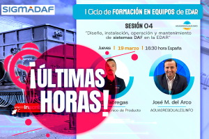 &Uacute;ltimas horas para la Sesi&oacute;n 04 del "I Ciclo de Formaci&oacute;n online de Equipos de EDAR&rdquo; impartida por SIGMADAF