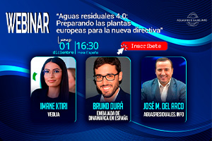 Inscríbete en el Webinar Técnico "Aguas residuales 4.0: Preparando las plantas europeas para la nueva directiva"