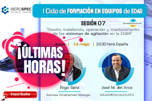 &Uacute;ltimas horas para la Sesi&oacute;n 07 del "I Ciclo de Formaci&oacute;n online de Equipos de EDAR&rdquo; impartida por IBEROSPEC