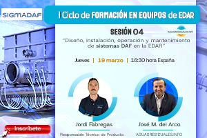 Inscr&iacute;bete a la Sesi&oacute;n 04 del "I Ciclo de Formaci&oacute;n online de Equipos de EDAR&rdquo; impartida por SIGMADAF