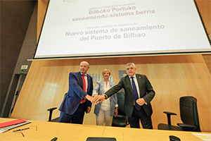 URA, la Autoridad Portuaria y el CABB construirán el saneamiento que llevará las aguas residuales del puerto hasta la EDAR de Galindo en Bilbao