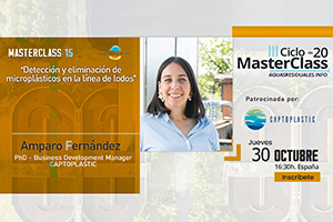 CAPTOPLASTIC patrocina y presenta sus soluciones en la MasterClass 15 "Detección y eliminación de microplásticos en la línea de lodos"
