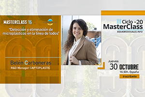 ¡Inscríbete ya! en la MasterClass 15 sobre "Detección y eliminación de microplásticos en la línea de lodos"