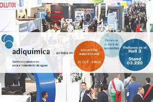 ADIQUIMICA estará presente en AQUATECH Amsterdam del 31 de octubre al 03 de noviembre