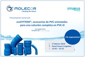 Molecor presentará en SMAGUA 2019 su solución ecoFITTOM®; accesorios de PVC orientados