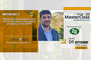 2G patrocina y presenta sus soluciones en la MasterClass 11 "Hibridación de tecnologías como mecanismo hacia la neutralidad energética en las EDAR"