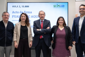 La FUAM y AQUALIA firman un convenio para el desarrollo de tecnolog&iacute;a avanzada de captura de CO₂ y purificaci&oacute;n de biog&aacute;s