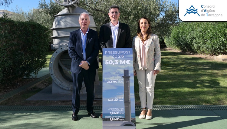 El Consorcio de Aguas de Tarragona aprueba un presupuesto de 50,3 millones de euros para 2026