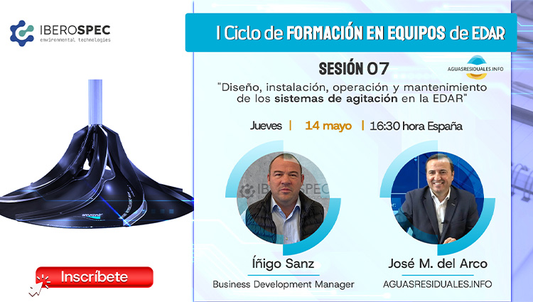Inscr&iacute;bete a la Sesi&oacute;n 07 del "I Ciclo de Formaci&oacute;n online de Equipos de EDAR&rdquo; impartida por IBEROSPEC