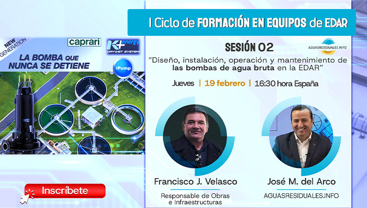 Inscr&iacute;bete a la Sesi&oacute;n 02 del "I Ciclo de Formaci&oacute;n online de Equipos de EDAR&rdquo; impartida por CAPRARI