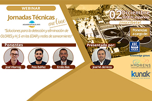 Inscríbete a la Jornada técnica on-line sobre "Soluciones para la detección y eliminación de OLORES y H2S en las EDAR y redes de saneamiento"