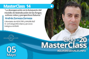 Andrés Zornoza impartirá la MasterClass 14 "La desesperación en la búsqueda del modelo de bioindicación de los fangos activos: Retos y perspectivas futuras"
