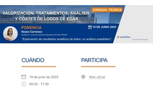 Eurofins Environment Testing Spain, patrocinador oficial de la "II Jornada Técnica sobre lodos de EDAR"