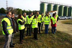 Representantes de la mancomunidad, diputación y ayuntamientos visitan la ETAP de Villafranca de los Barros en Badajoz