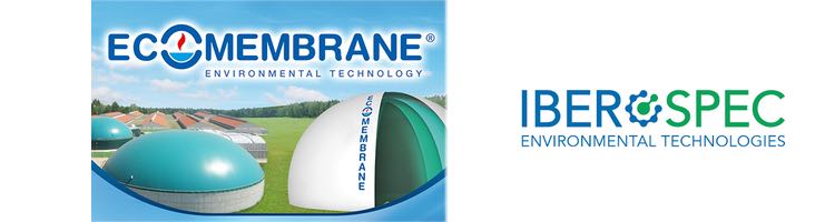 IBEROSPEC ofrece cúpulas gasométricas "Ecomembrane" para depósitos de almacenamiento de biogás procedente de la digestión anaerobia de fangos o residuos orgánicos