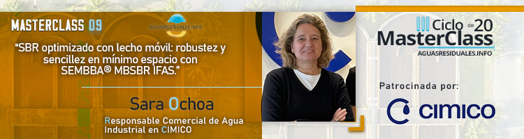 CIMICO patrocina y presenta sus soluciones en la MasterClass 09 "SBR optimizado con lecho móvil: robustez y sencillez en mínimo espacio con SEMBBA® MBSBR IFAS"