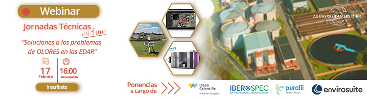 Jornada Técnica On-line sobre "Soluciones a los problemas de OLORES en las EDAR", el 17 de febrero a las 16:00 horas