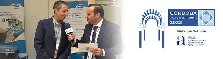 Carlos Merino, nos recibe en el stand de HACH, en el Salón Tecnológico del Agua