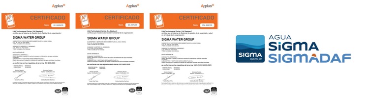 SIGMA WATER GROUP certificada con el Sistema de Gestión Integrado (SGI)