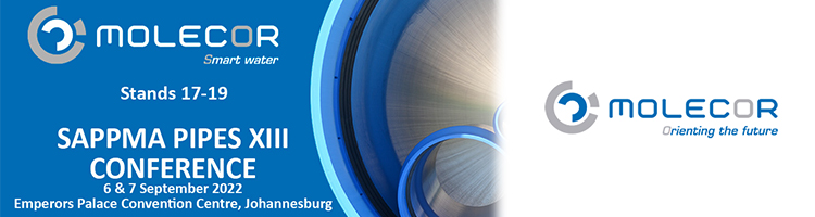 Molecor participará en el congreso "Pipes XIII" del 06 al 07 de septiembre en Johannesburgo