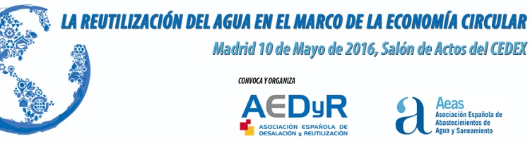 Últimas plazas para la jornada “La reutilización del agua en el marco de la economía circular” que se celebrará el 10 de mayo