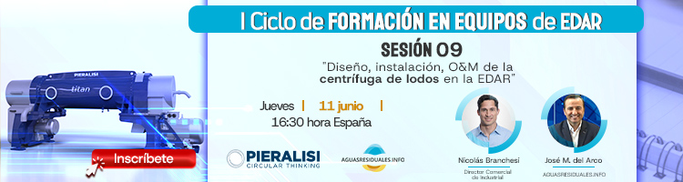 Inscr&iacute;bete a la Sesi&oacute;n 09 del "I Ciclo de Formaci&oacute;n online de Equipos de EDAR&rdquo; impartida por PIERALISI