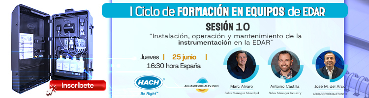 Inscr&iacute;bete a la Sesi&oacute;n 10 del "I Ciclo de Formaci&oacute;n online de Equipos de EDAR&rdquo; impartida por HACH