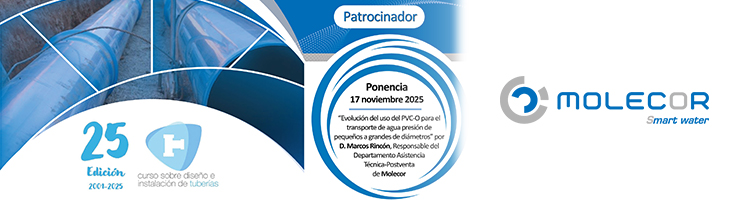 Molecor participa como patrocinador destacado en el "XXV Curso de Diseño e Instalación de Tuberías para Transporte de Agua"
