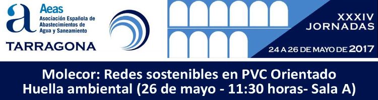 Molecor expondrá las ventajas técnicas y medioambientales de las tuberías TOM® de PVC-O en las XXXIV Jornadas - AEAS
