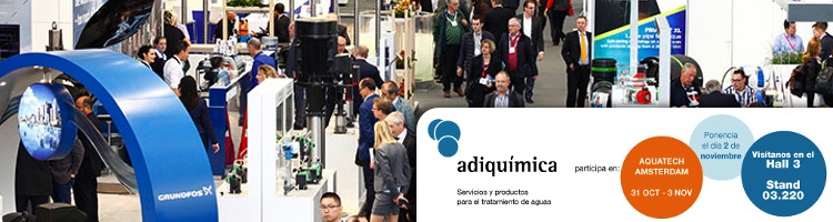 ADIQUIMICA estará presente en AQUATECH Amsterdam del 31 de octubre al 03 de noviembre