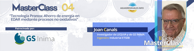 GS INIMA presenta la tecnología PRONOX para el ahorro de energía en EDAR en la "MasterClass 04" el jueves 09 de febrero