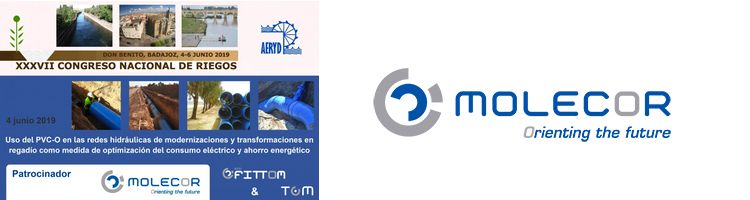 Molecor patrocinadora del XXXVII Congreso Nacional de Riegos AERyD, que se celebra en Don Benito del 04 al 06 de junio