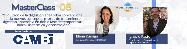 CAMBI presentará sus soluciones y casos de éxito en la MasterClass 08 "Evolución de la digestión anaerobia convencional hacia nuevos conceptos mixtos de tratamiento"