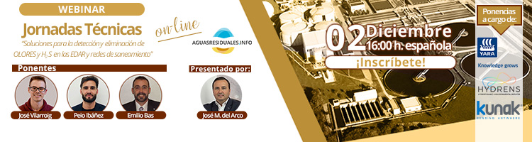 Inscríbete a la Jornada técnica on-line sobre "Soluciones para la detección y eliminación de OLORES y H2S en las EDAR y redes de saneamiento"